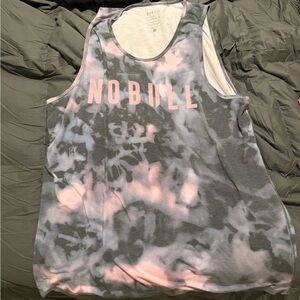NOBULL pink and gray tie dye tank top